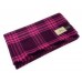 Pure Wool Tweed Blanket/Bedspread/Throw Pink & Cerise Check 1814/44